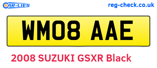 WM08AAE are the vehicle registration plates.