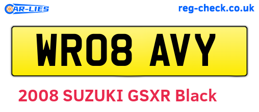 WR08AVY are the vehicle registration plates.