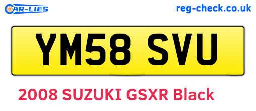 YM58SVU are the vehicle registration plates.