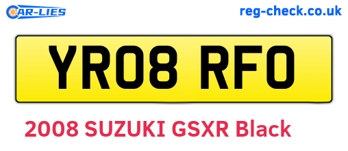 YR08RFO are the vehicle registration plates.