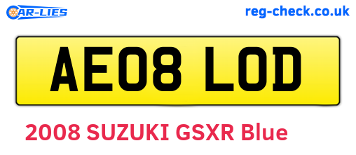 AE08LOD are the vehicle registration plates.