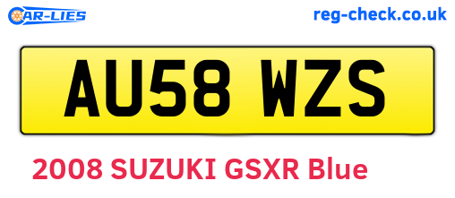 AU58WZS are the vehicle registration plates.