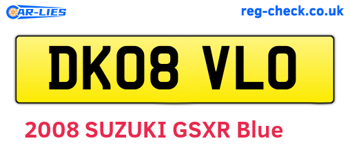 DK08VLO are the vehicle registration plates.