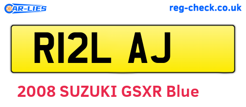 R12LAJ are the vehicle registration plates.