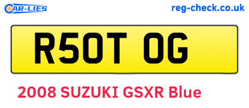 R50TOG are the vehicle registration plates.