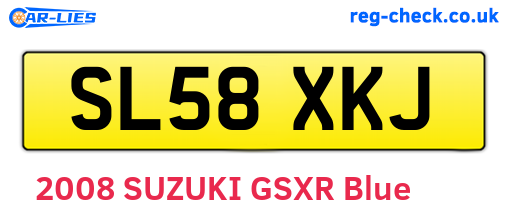SL58XKJ are the vehicle registration plates.