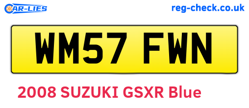 WM57FWN are the vehicle registration plates.