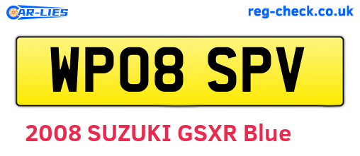 WP08SPV are the vehicle registration plates.