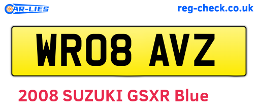 WR08AVZ are the vehicle registration plates.