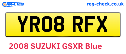 YR08RFX are the vehicle registration plates.