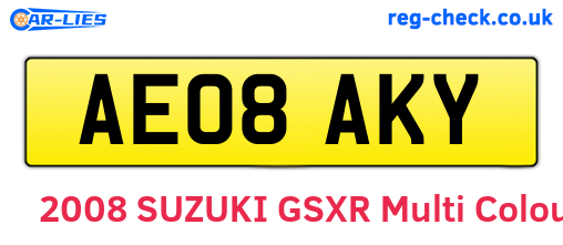 AE08AKY are the vehicle registration plates.