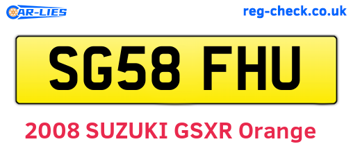 SG58FHU are the vehicle registration plates.