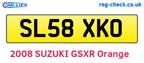 SL58XKO are the vehicle registration plates.