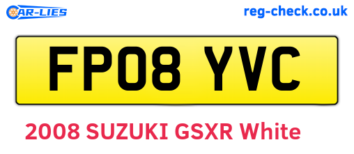 FP08YVC are the vehicle registration plates.