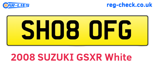 SH08OFG are the vehicle registration plates.