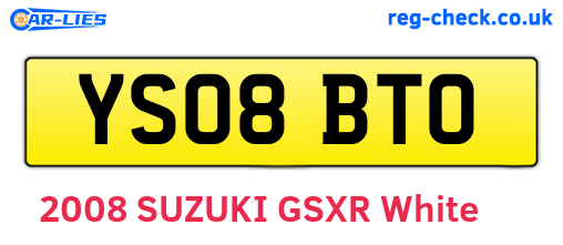 YS08BTO are the vehicle registration plates.