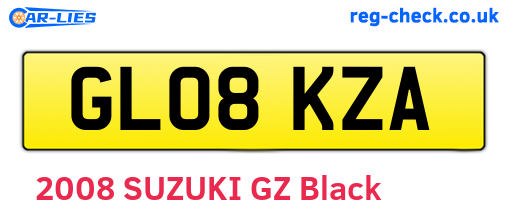 GL08KZA are the vehicle registration plates.