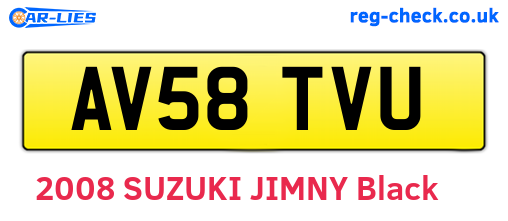 AV58TVU are the vehicle registration plates.