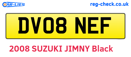 DV08NEF are the vehicle registration plates.
