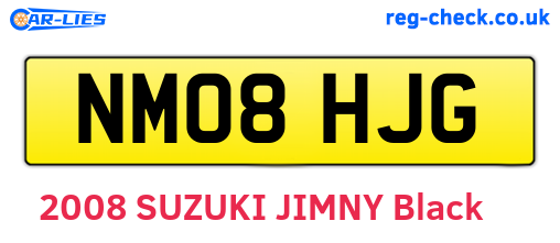 NM08HJG are the vehicle registration plates.