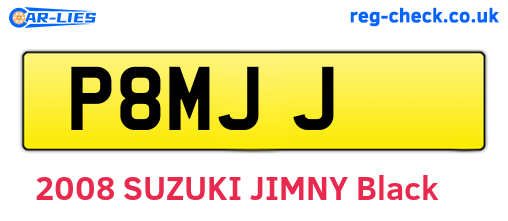 P8MJJ are the vehicle registration plates.
