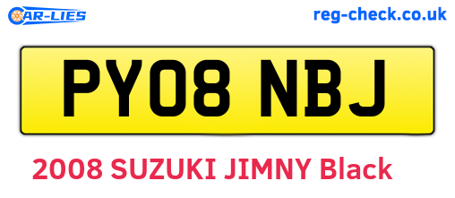 PY08NBJ are the vehicle registration plates.