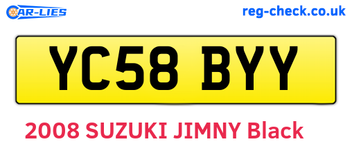 YC58BYY are the vehicle registration plates.