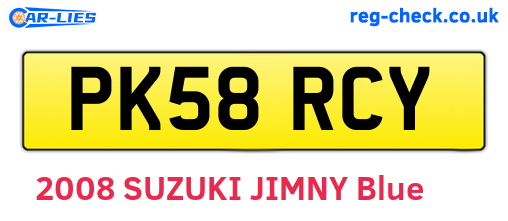 PK58RCY are the vehicle registration plates.