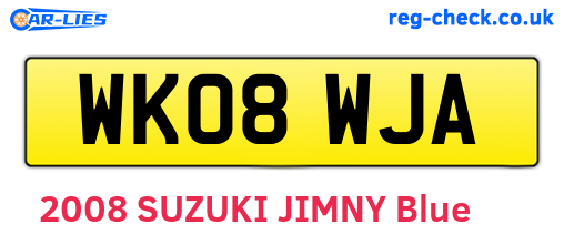 WK08WJA are the vehicle registration plates.