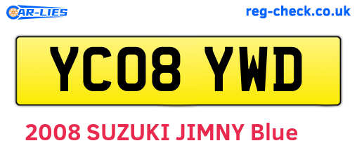 YC08YWD are the vehicle registration plates.