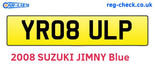 YR08ULP are the vehicle registration plates.