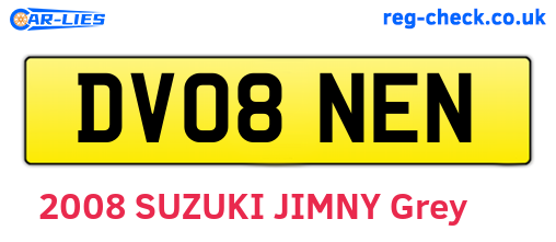 DV08NEN are the vehicle registration plates.