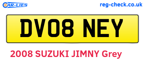 DV08NEY are the vehicle registration plates.