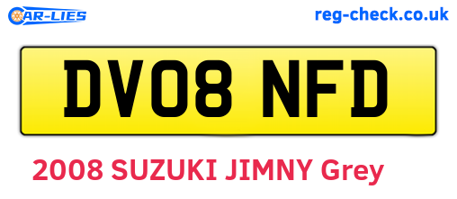 DV08NFD are the vehicle registration plates.