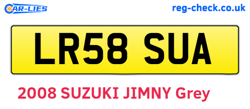 LR58SUA are the vehicle registration plates.