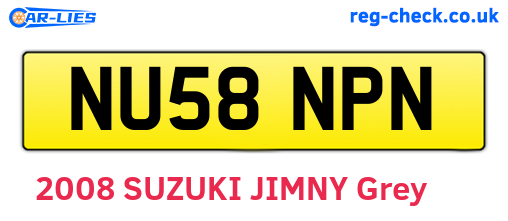 NU58NPN are the vehicle registration plates.