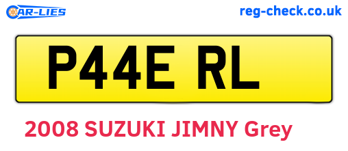 P44ERL are the vehicle registration plates.