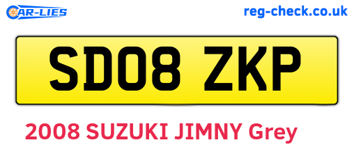 SD08ZKP are the vehicle registration plates.