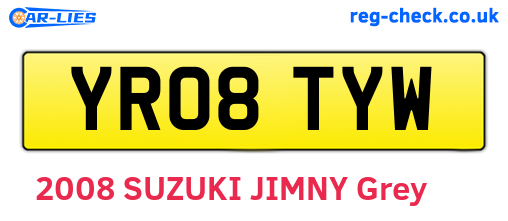 YR08TYW are the vehicle registration plates.