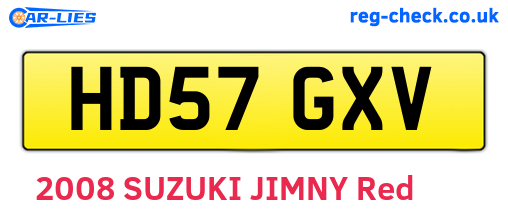 HD57GXV are the vehicle registration plates.