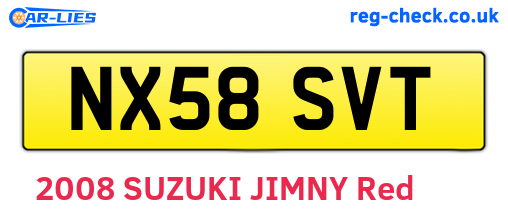 NX58SVT are the vehicle registration plates.