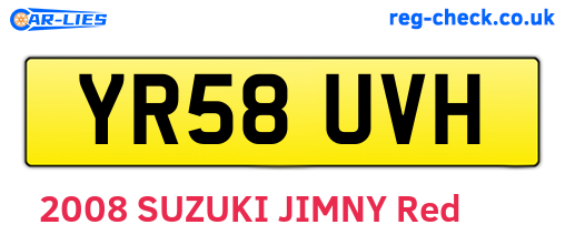 YR58UVH are the vehicle registration plates.