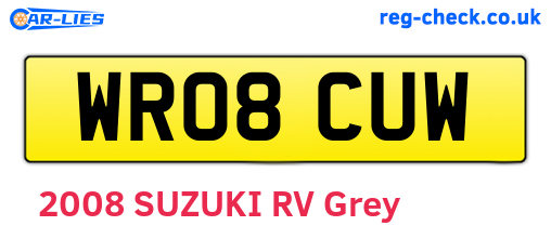 WR08CUW are the vehicle registration plates.