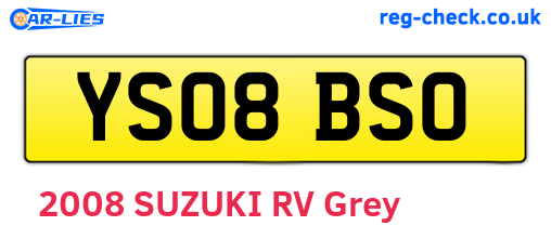 YS08BSO are the vehicle registration plates.