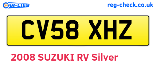 CV58XHZ are the vehicle registration plates.