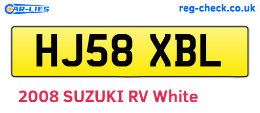 HJ58XBL are the vehicle registration plates.