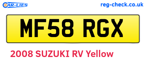 MF58RGX are the vehicle registration plates.