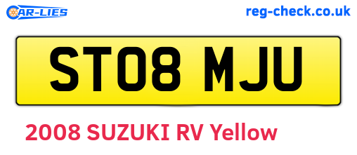 ST08MJU are the vehicle registration plates.