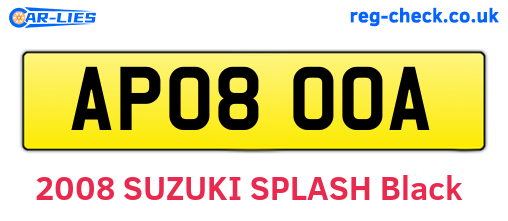 AP08OOA are the vehicle registration plates.