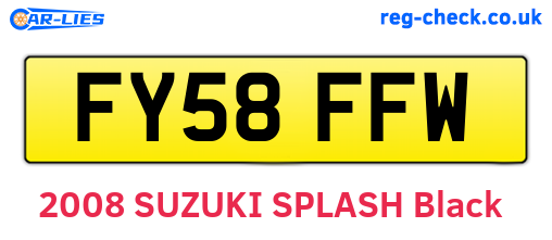 FY58FFW are the vehicle registration plates.